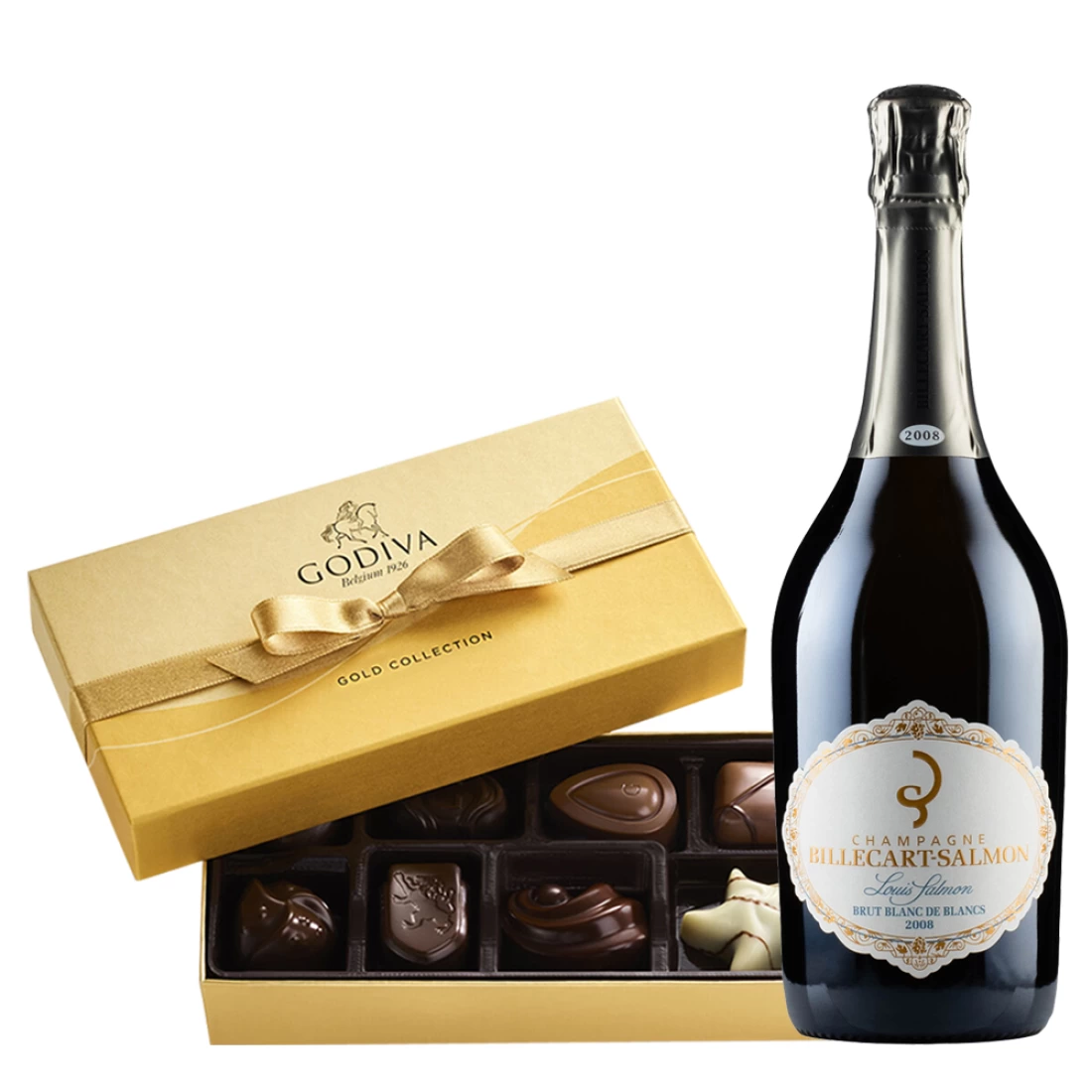 Billecart Salmon Louis Champagne with Godiva Chocolate Box