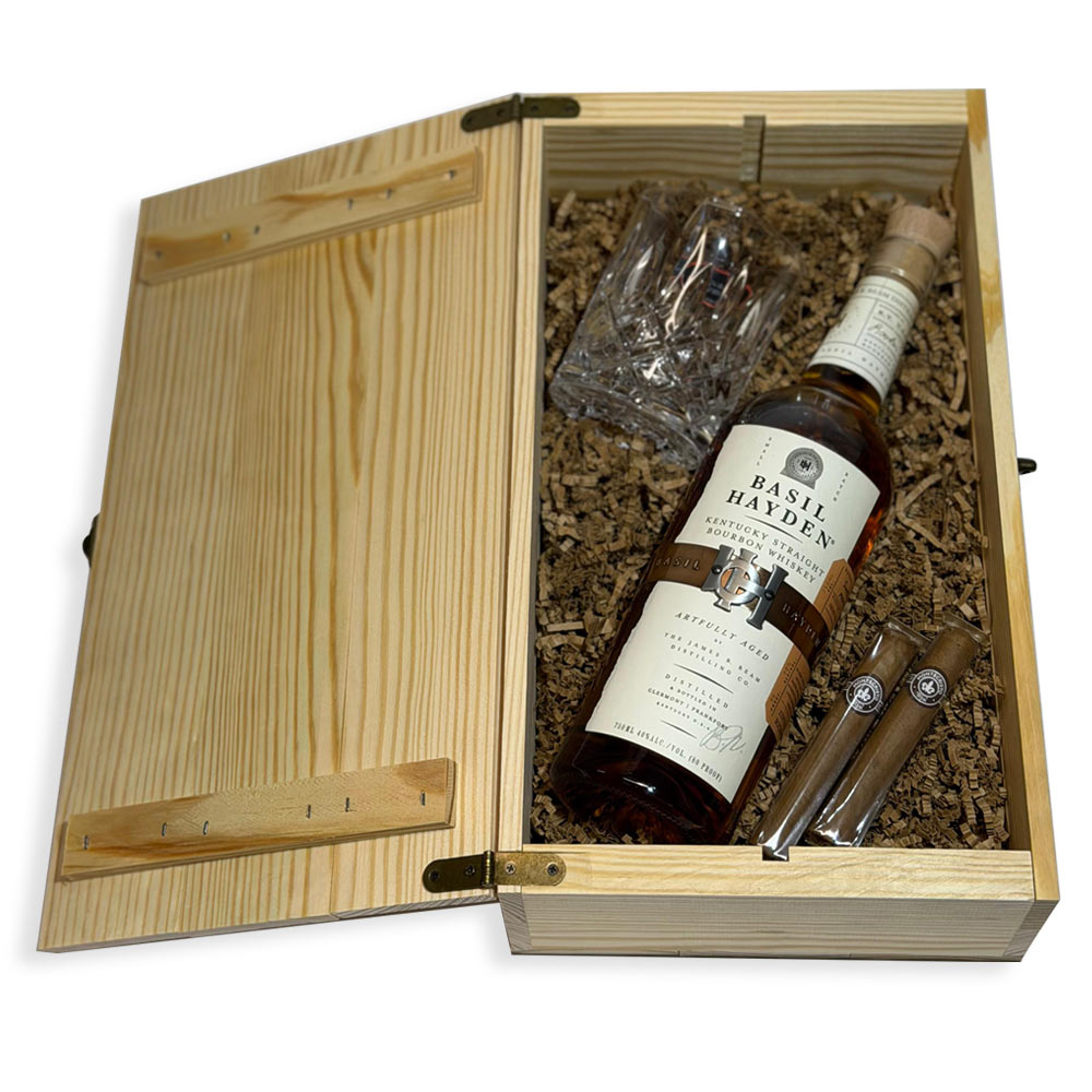 Basil Hayden Bourbon Gift Box with Glass & Cigar