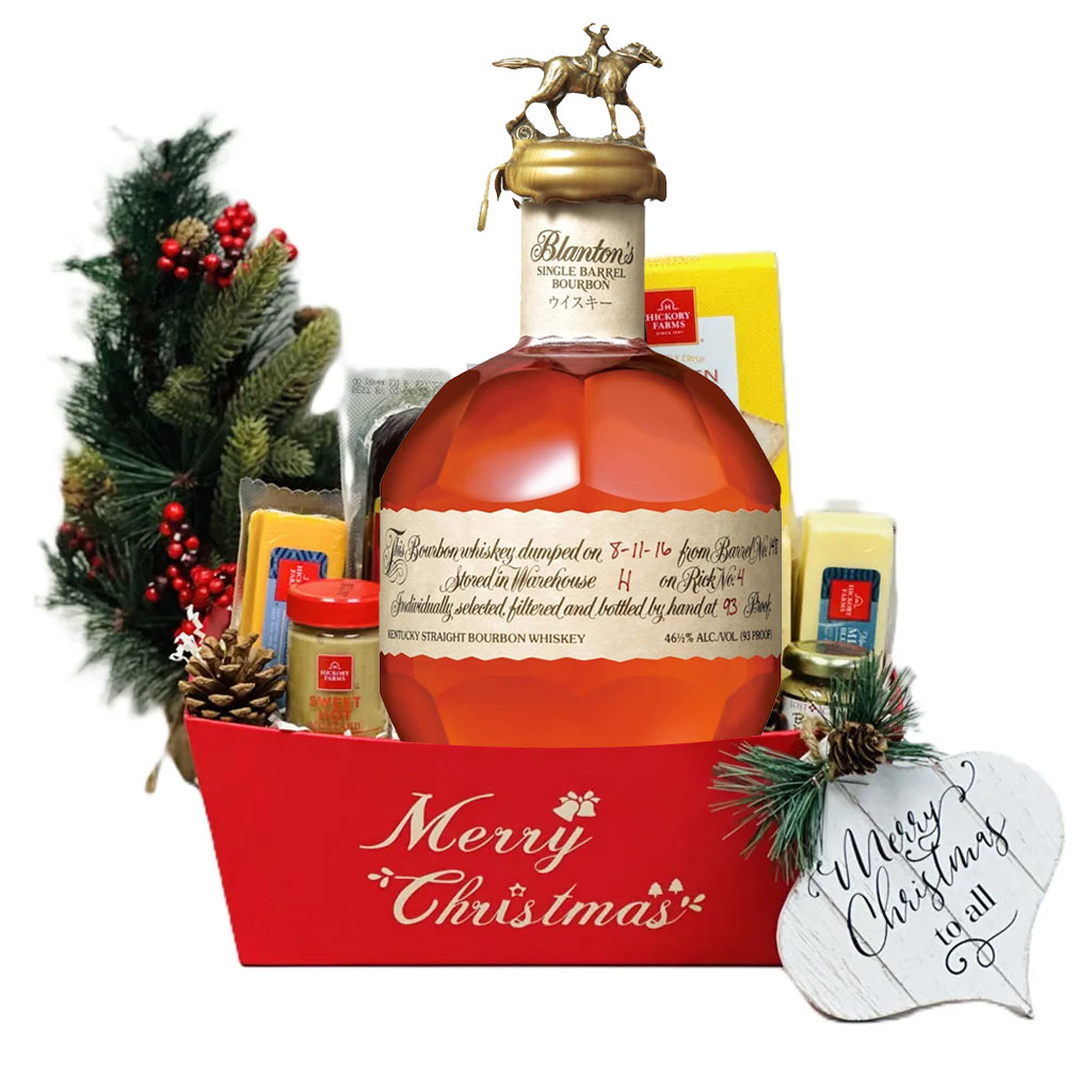 Blanton's Bourbon Christmas Gift Basket