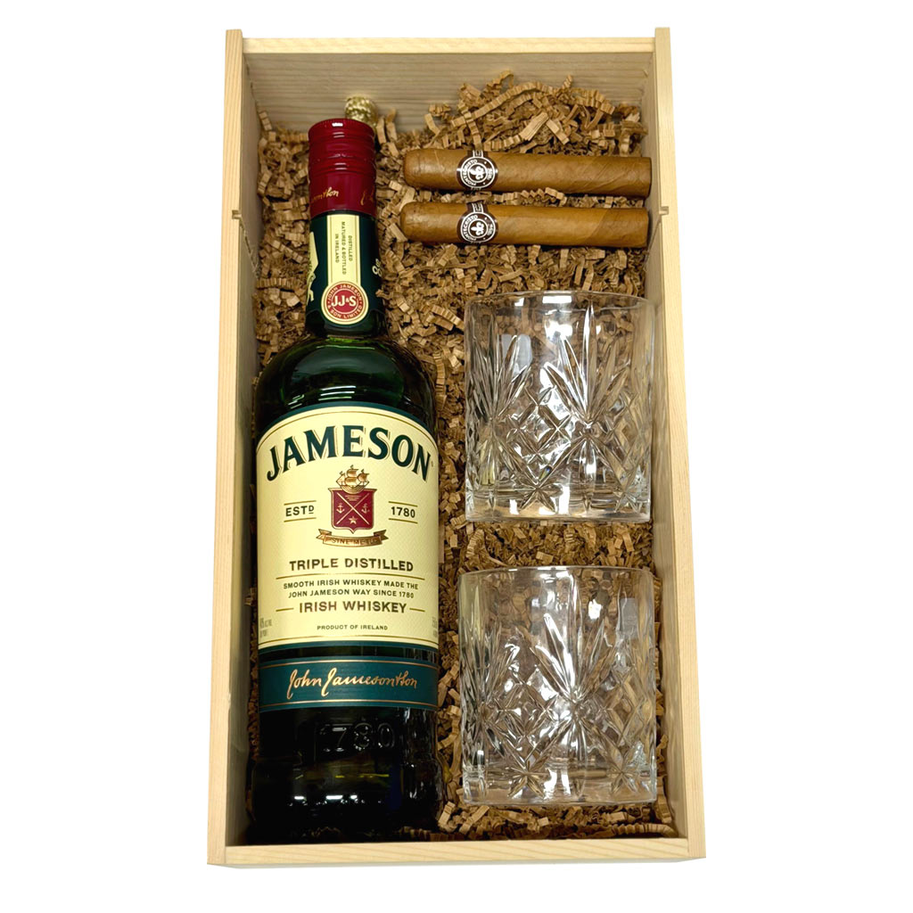 Jameson Whiskey Gift Set with Glasses & Cigar