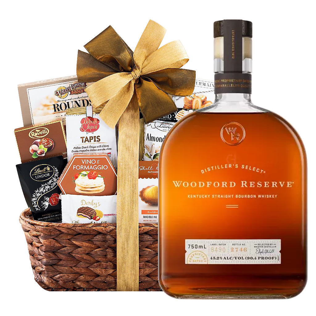 Woodford Reserve Bourbon & Bon Appetit Gourmet Gift Basket