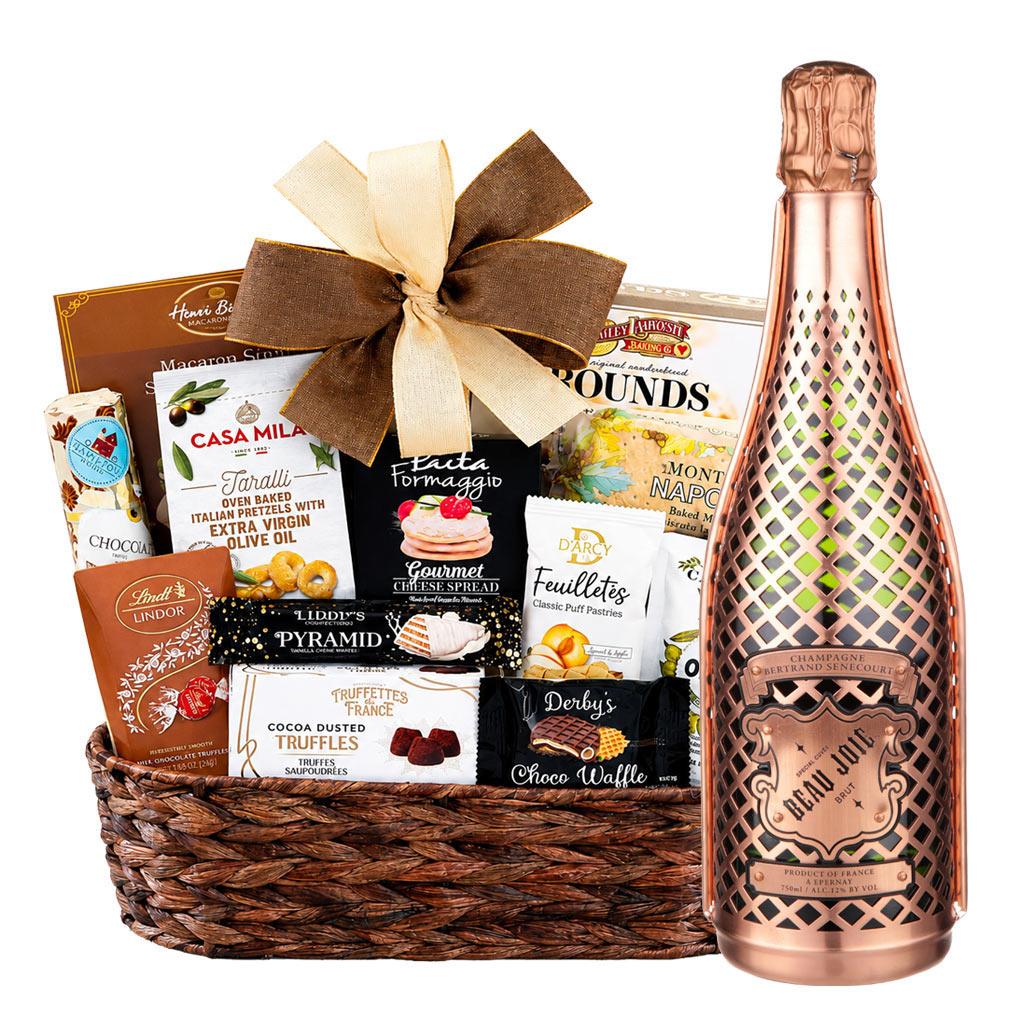 Bon Appetit Gourmet Gift Basket With Beau Joie Champagne