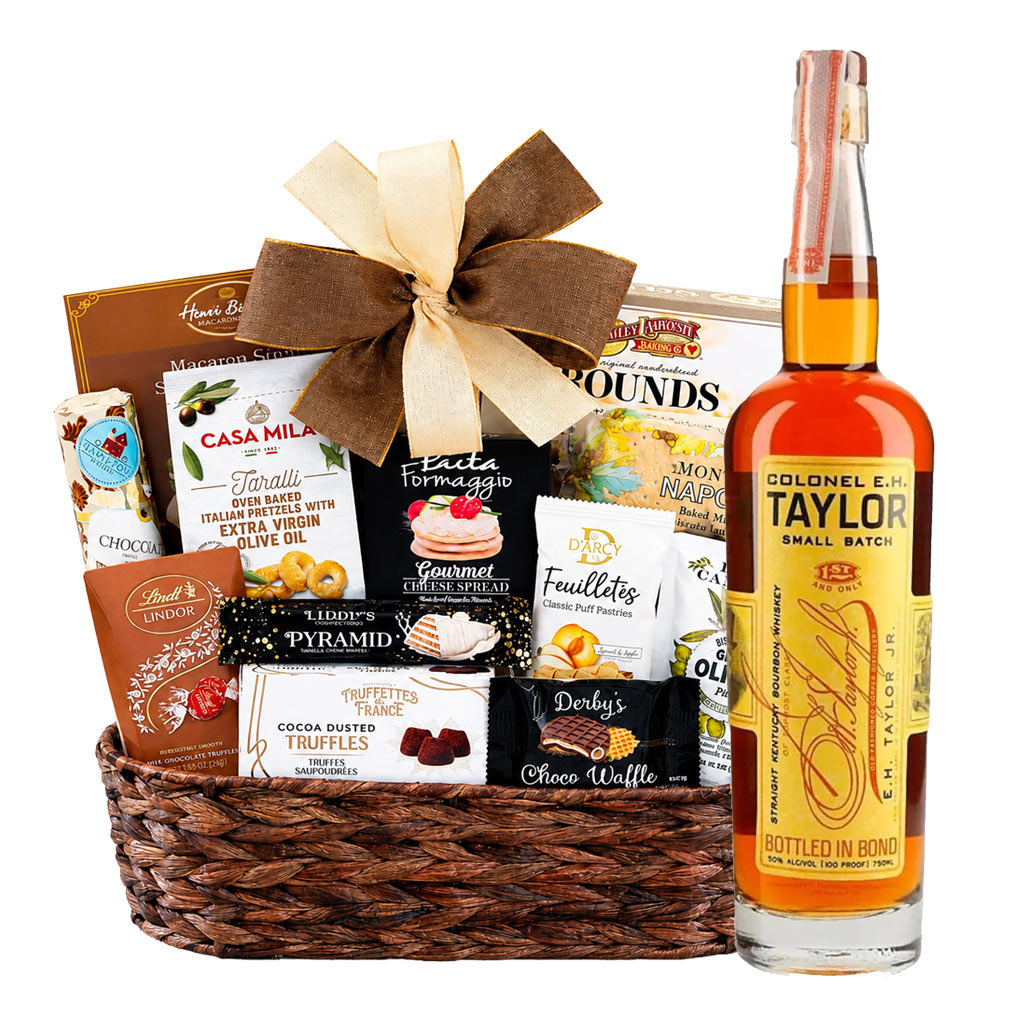 E.H. Taylor Jr. Small Batch Bourbon with Bon Appetit Gourmet Gift Basket