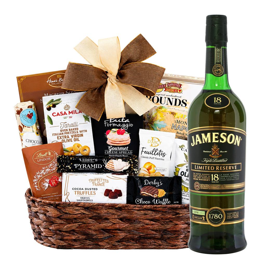Jameson 18 Year Old Irish Whiskey And Bon Appetit Gourmet Gift Basket