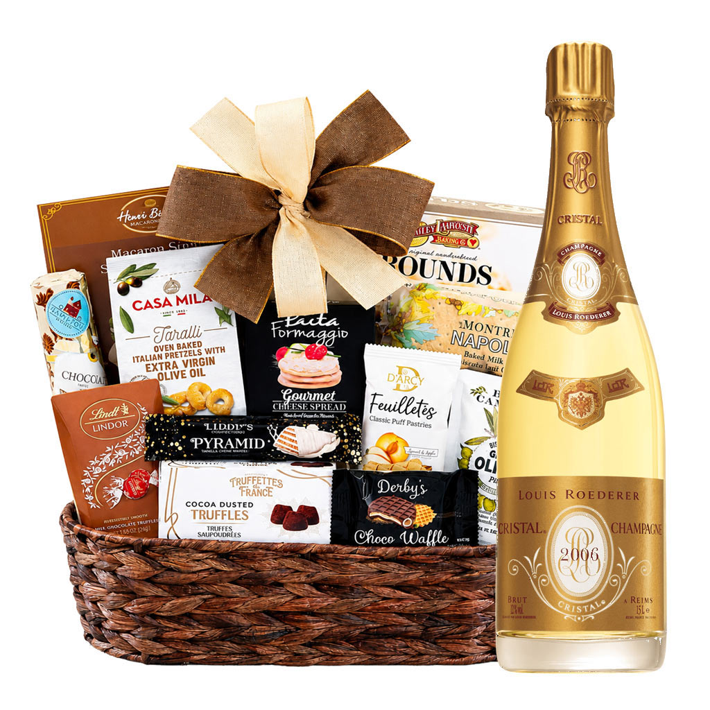 Louis Roederer Cristal Champagne With Bon Appetit Gourmet Gift Basket
