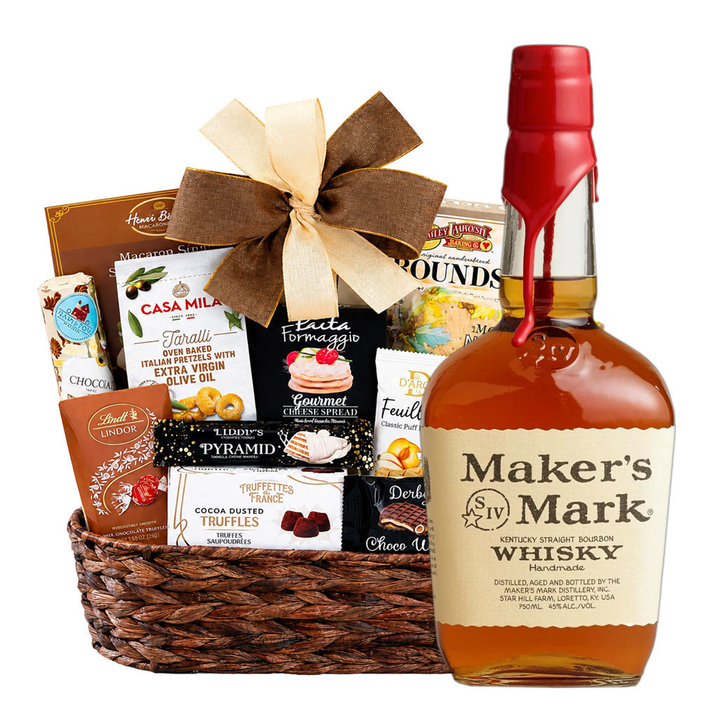 Maker's Mark Bourbon And Bon Appetit Gourmet Gift Basket