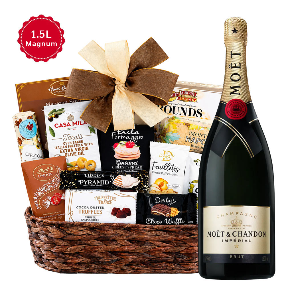 Moet & Chandon Imperial Brut Magnum Champagne and Bon AppΓ©tit Gift Basket