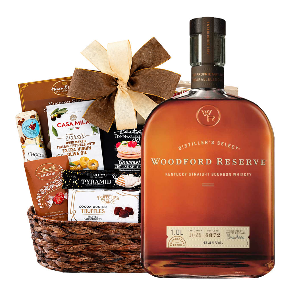 Woodford Reserve Bourbon & Bon Appetit Gourmet Gift Basket