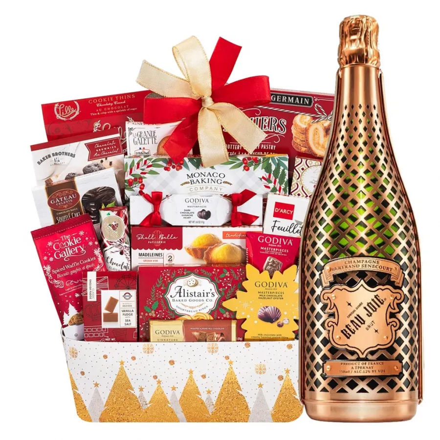 Beau Joie Champagne And Godiva Gift Basket