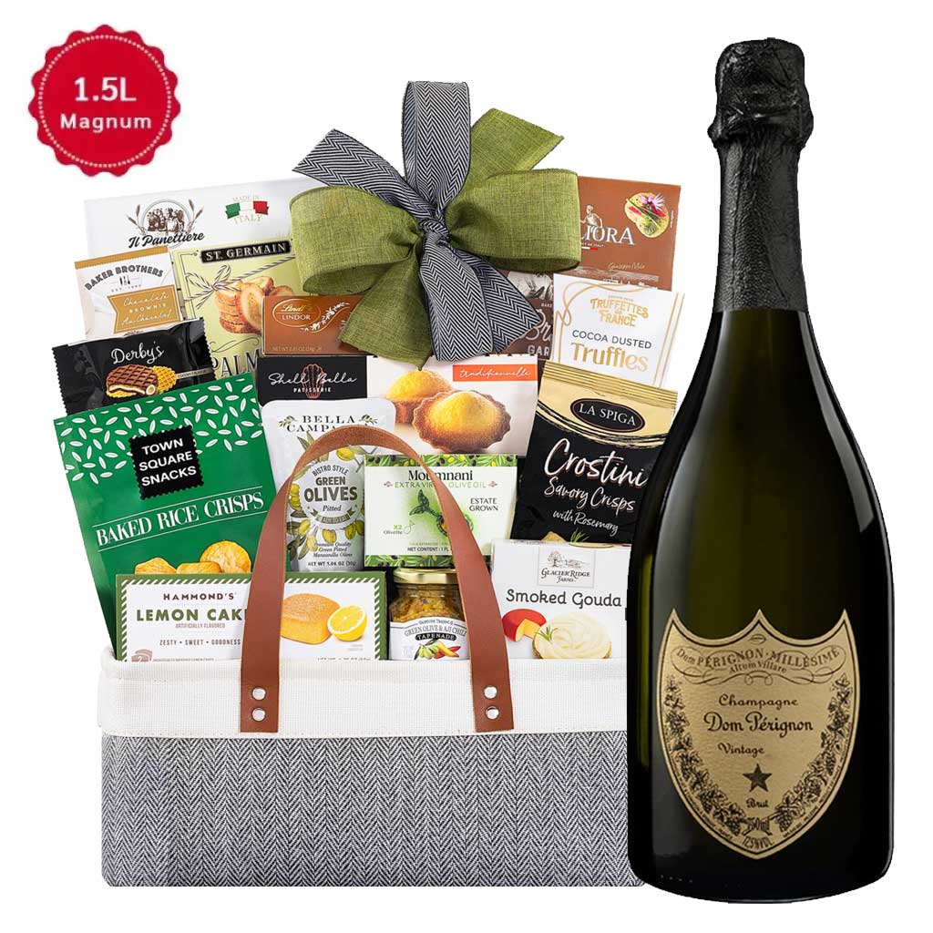 Dom Perignon Gourmet Delight Gift Basket with 1.5L bottle of Champagne