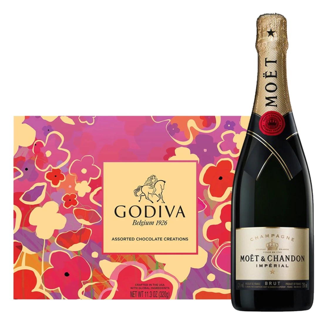 Moet & Chandon Imperial Brut Champagne & Godiva Chocolate Gift Set